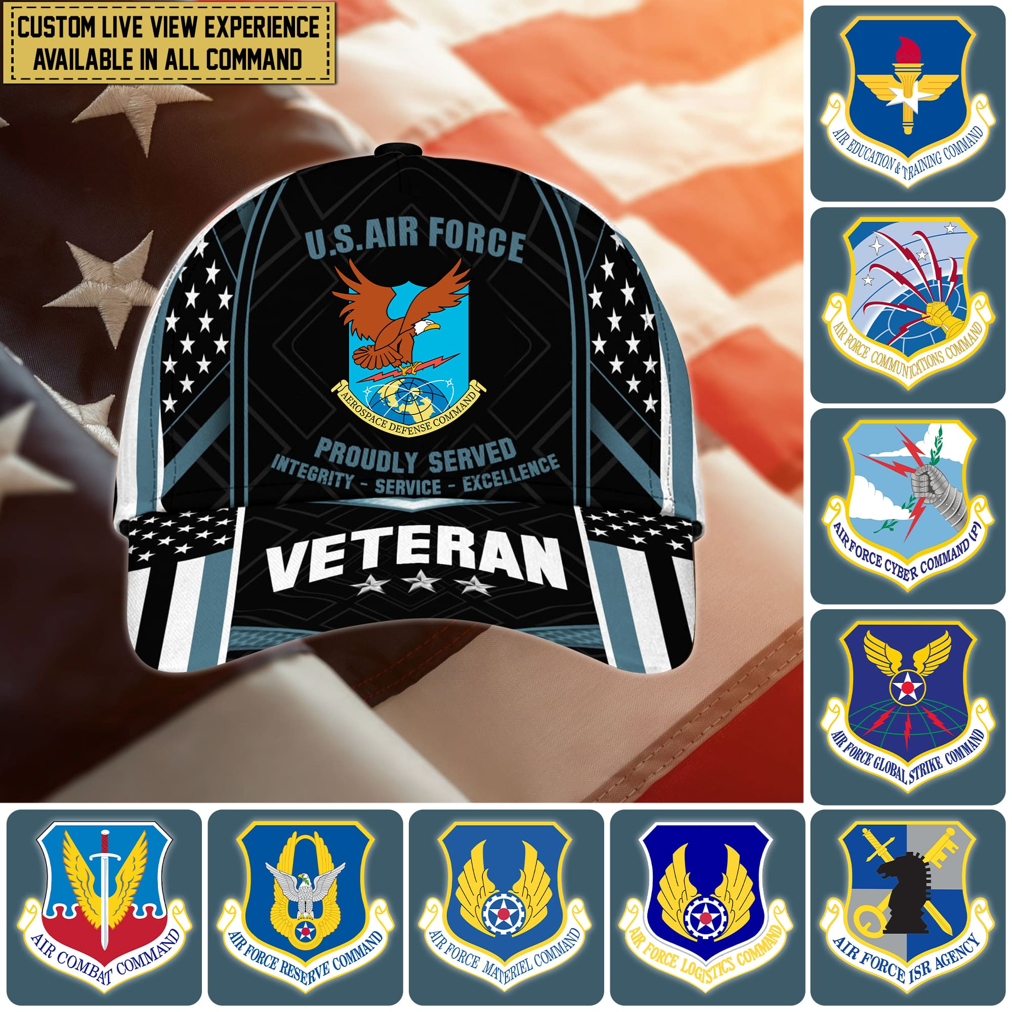 Unique Custom Command USAF Cap NPVC100403 - Proudvet365 Store