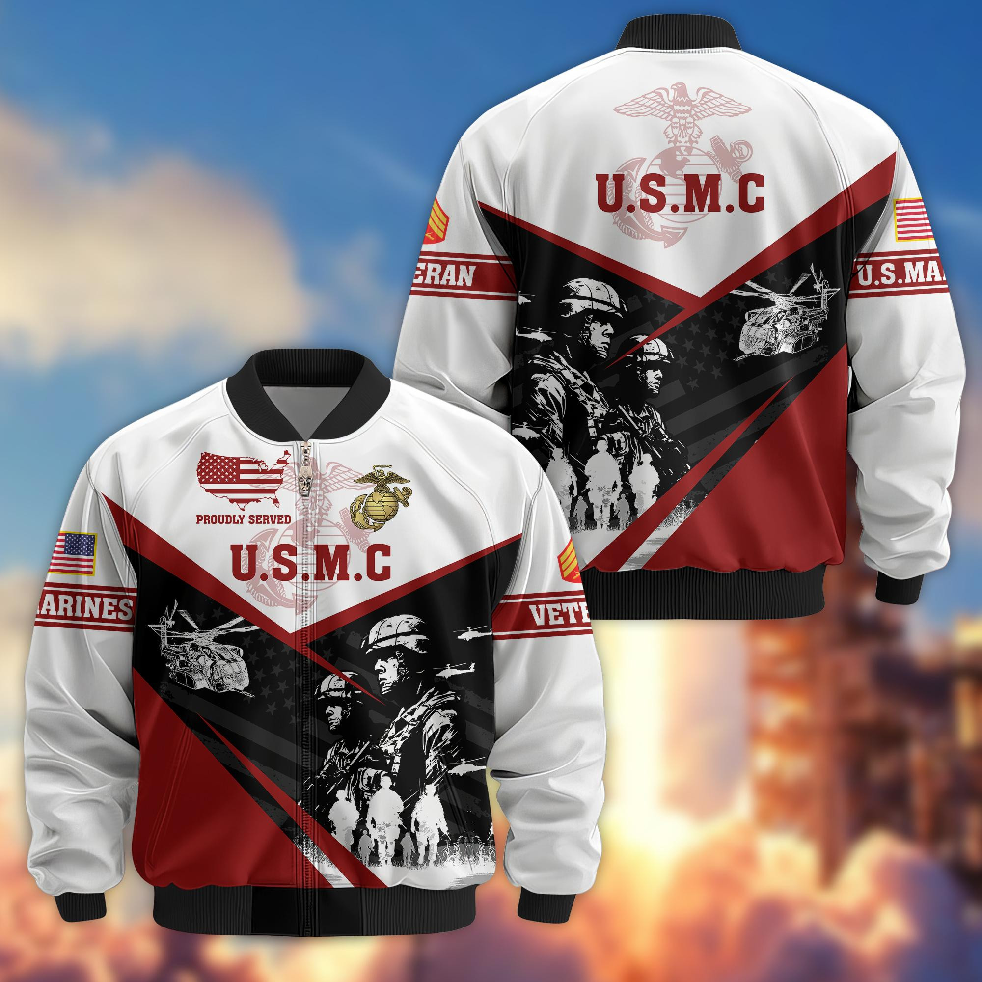 Custom Usmc Jacket Premium Custom USMC Veteran Bomber Jacket VPVC802003, Gifts For US ...