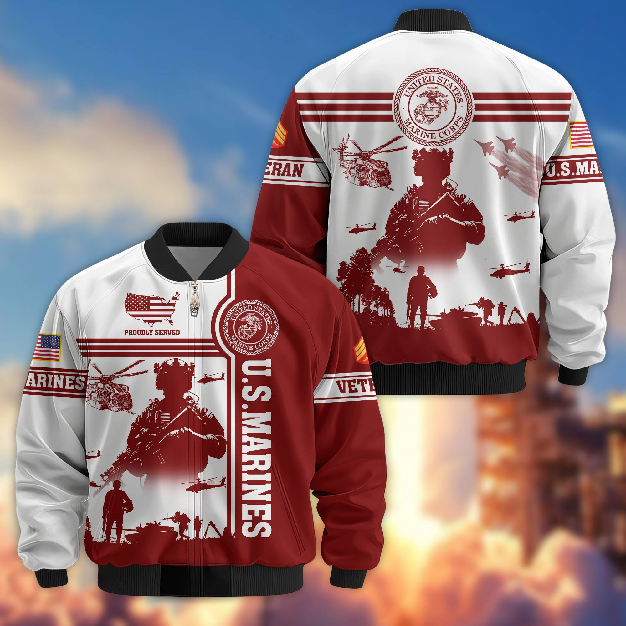 Custom Usmc Jacket Premium Custom USMC Veteran Bomber Jacket VPVC801903, Jacket For Marine ...