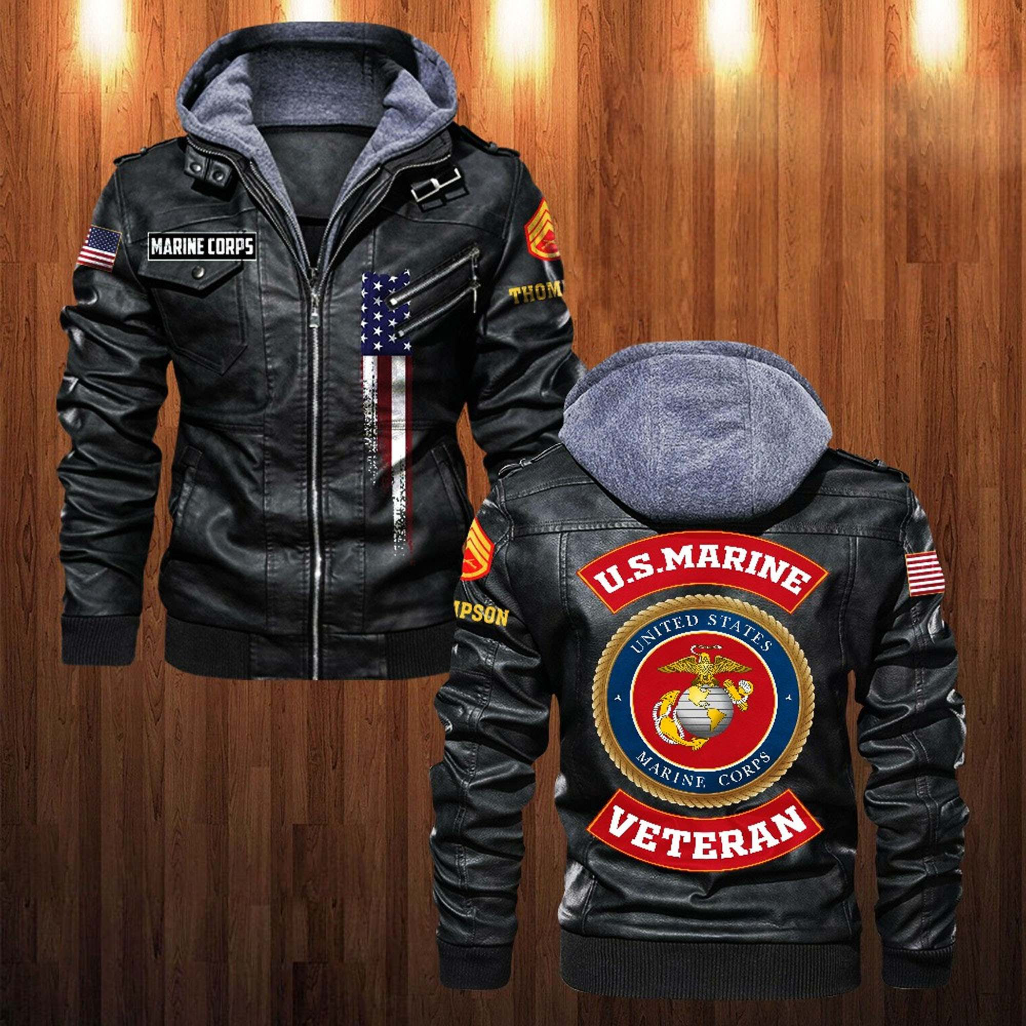 Custom Usmc Jacket Premium Custom USMC Veteran Leather Jacket VPVC702167, Gifts For Marine ...