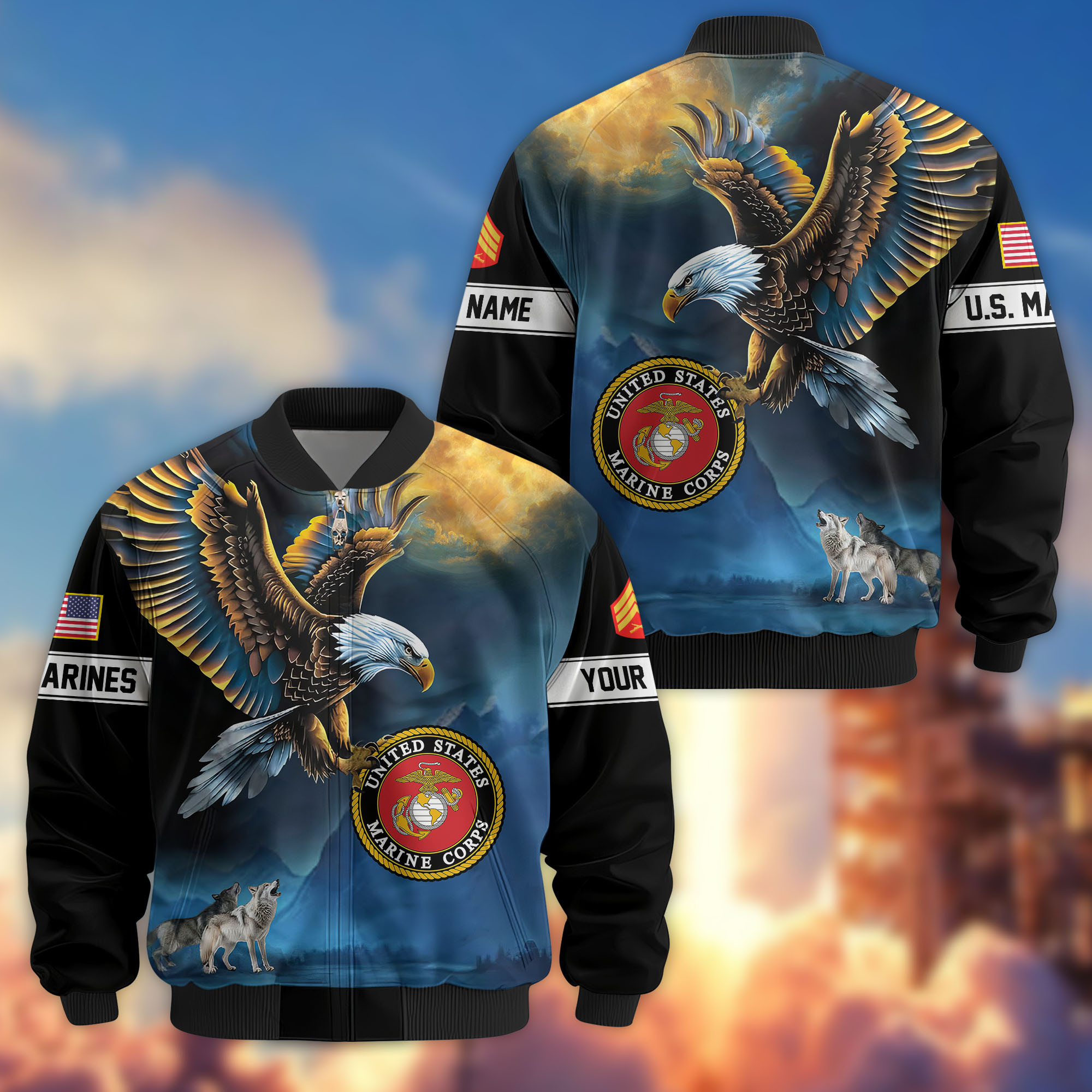 Custom Usmc Jacket Premium Custom USMC Veteran Bomber Jacket VPVC805503, Gifts For US ...