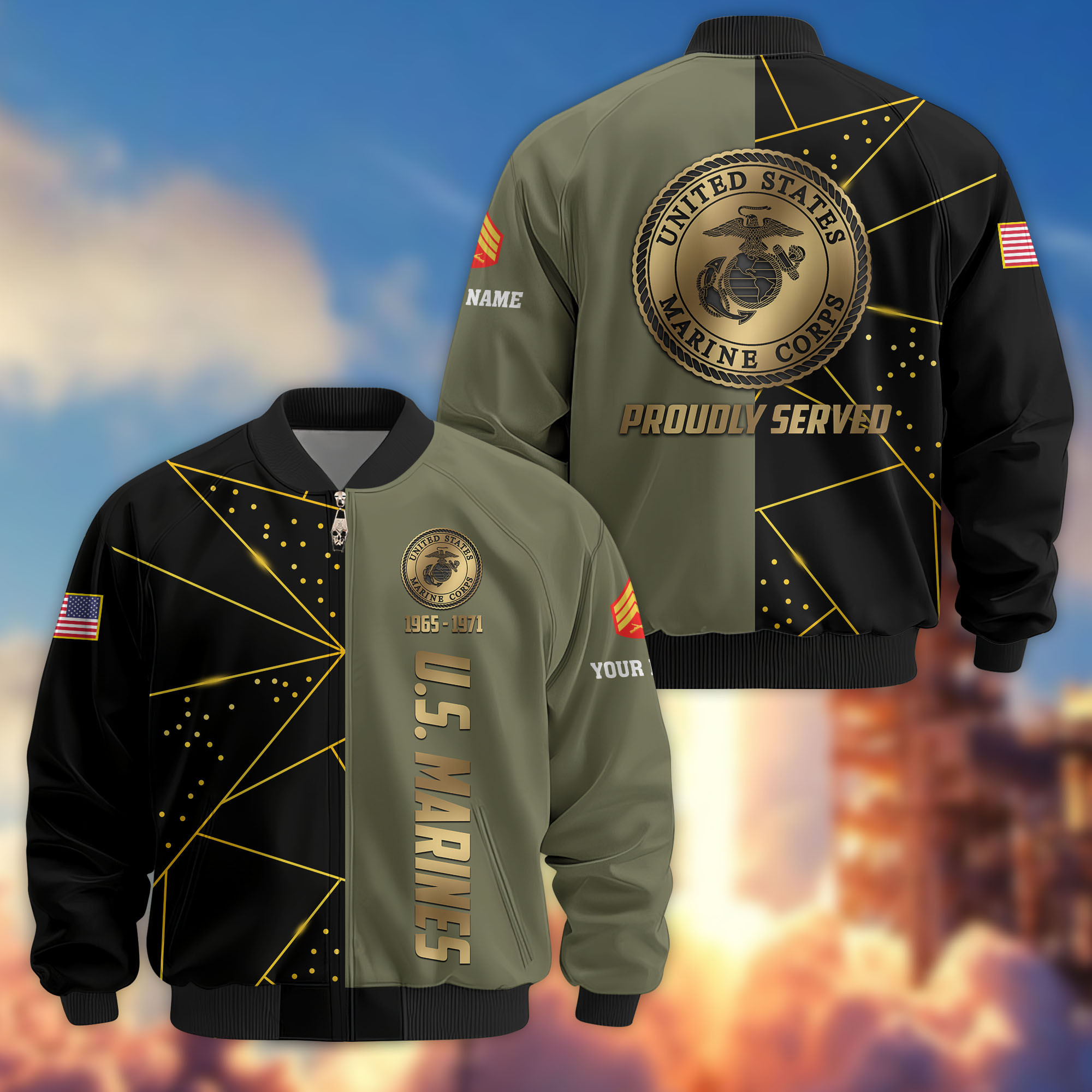 Custom Usmc Jacket Premium Custom USMC Veteran Bomber Jacket VPVC806011, Gifts For US ...