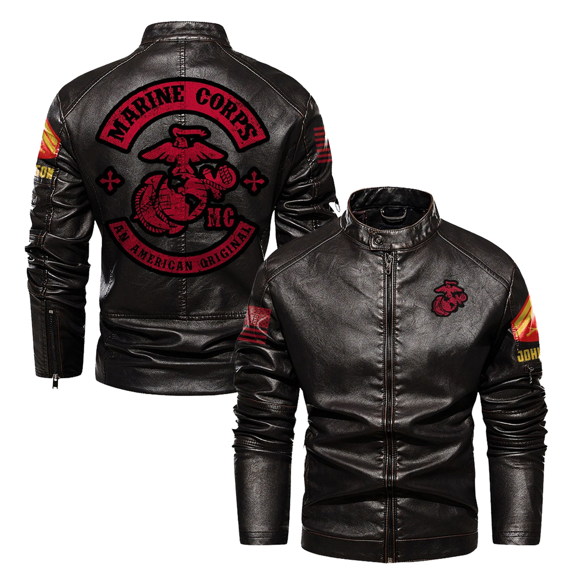 Custom Usmc Jacket Premium Custom USMC Veteran Leather Jacket VPVC702319, Gifts For Marine ...