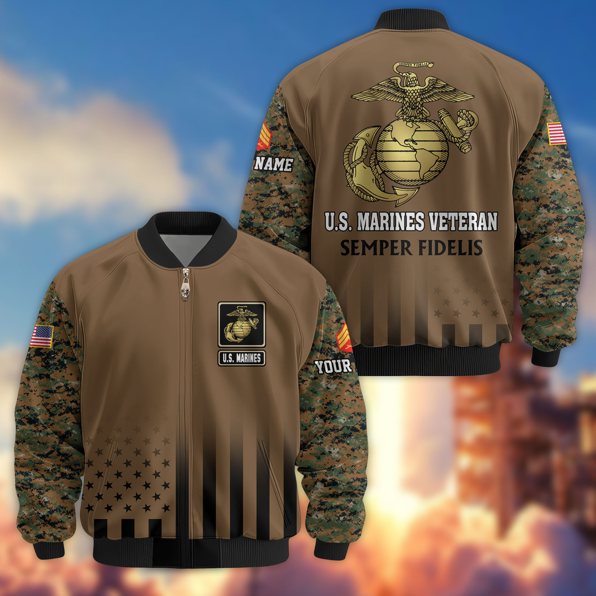 Custom Usmc Jacket Premium Custom USMC Veteran Bomber Jacket VPVC806303, Gifts For US ...