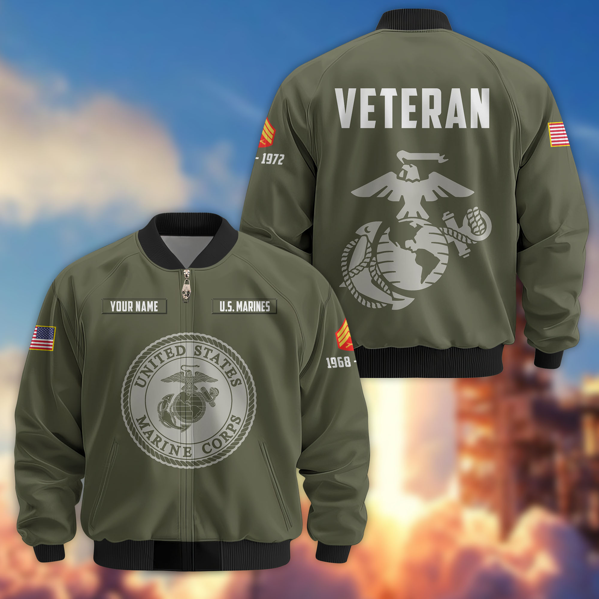 Custom Usmc Jacket Premium Custom USMC Veteran Bomber Jacket VPVC806211, Gifts For US ...