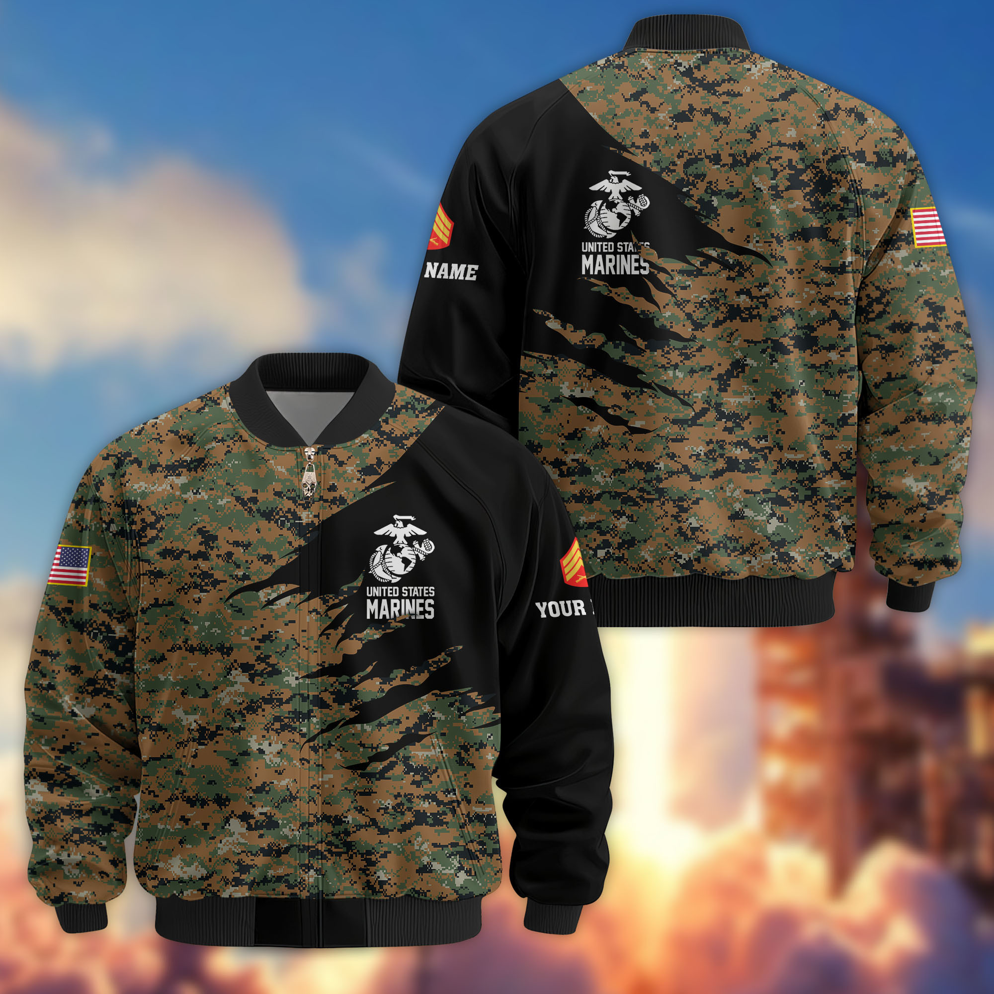 Custom Usmc Jacket Premium Custom USMC Veteran Bomber Jacket VPVC808103, Gifts For US ...