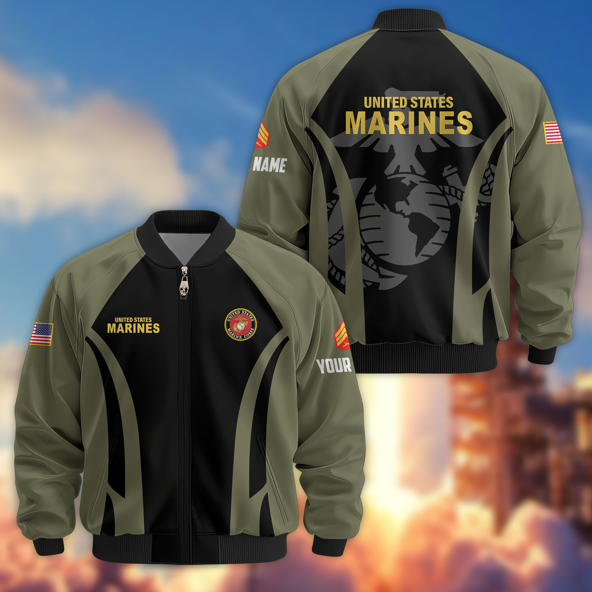 Custom Usmc Jacket Premium Custom USMC Veteran Bomber Jacket VPVC808511, Gifts For US ...