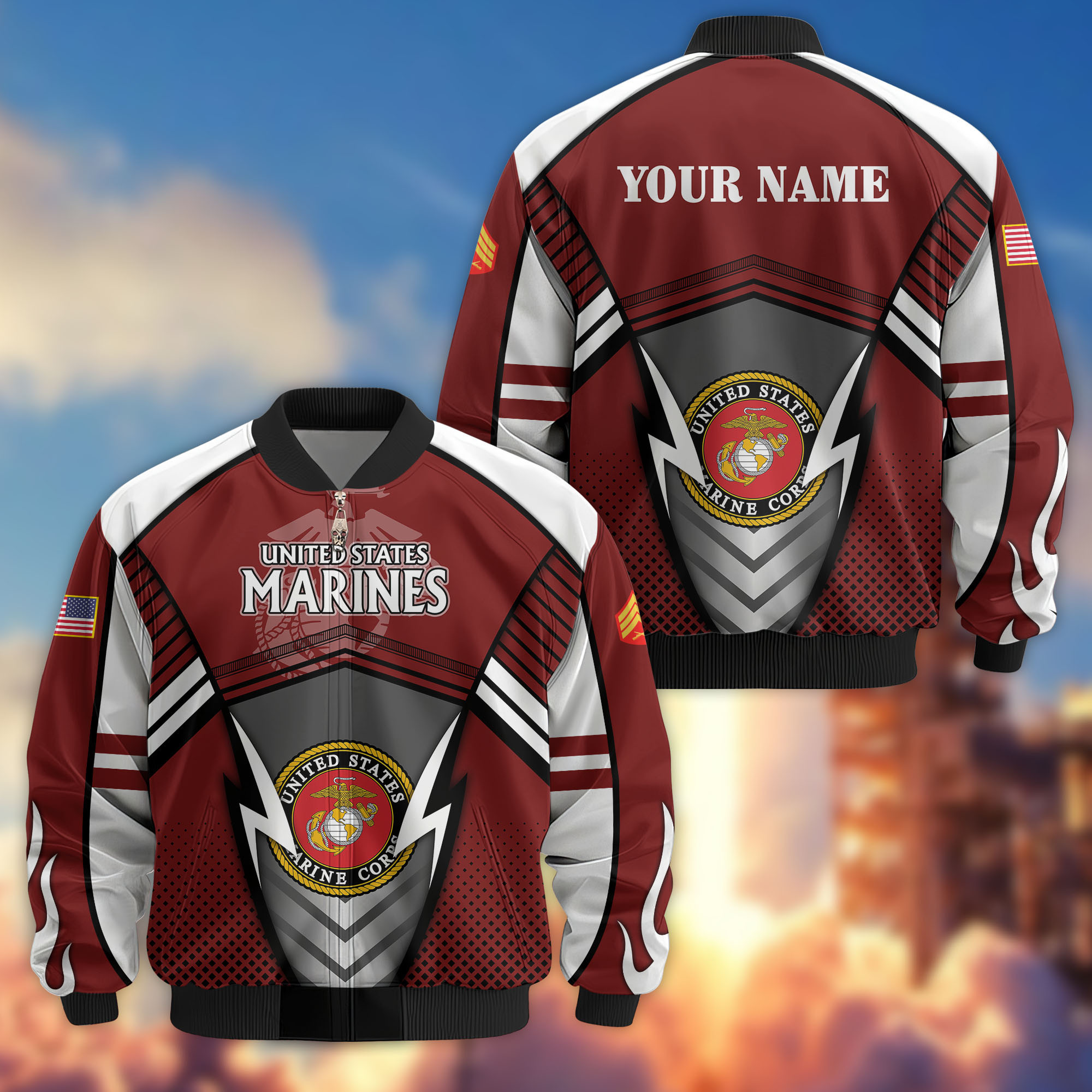 Custom Usmc Jacket Premium Custom USMC Veteran Bomber Jacket VPVC808803, Gifts For US ...
