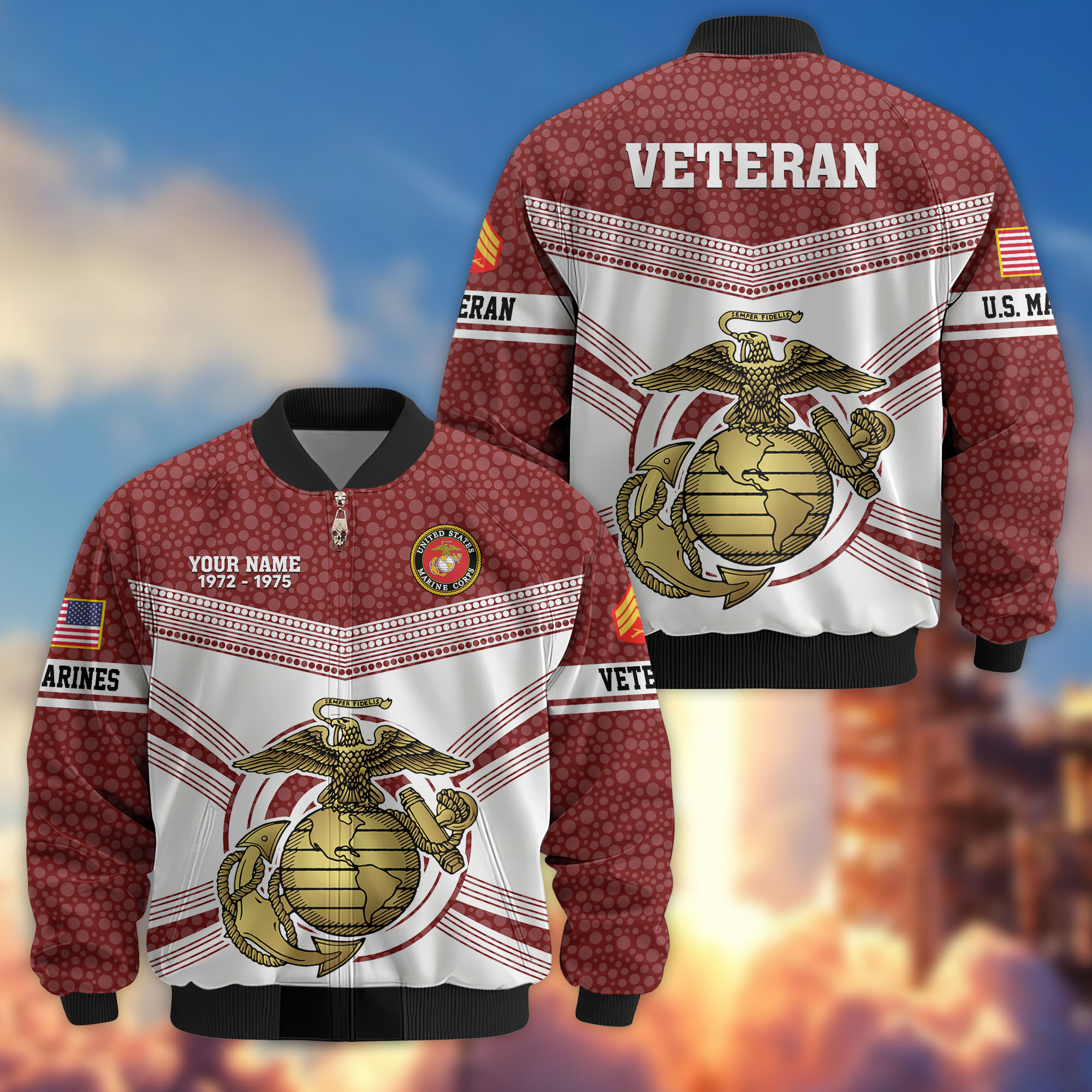 Custom Usmc Jacket Premium Custom USMC Veteran Bomber Jacket VPVC809703, Gifts For US ...