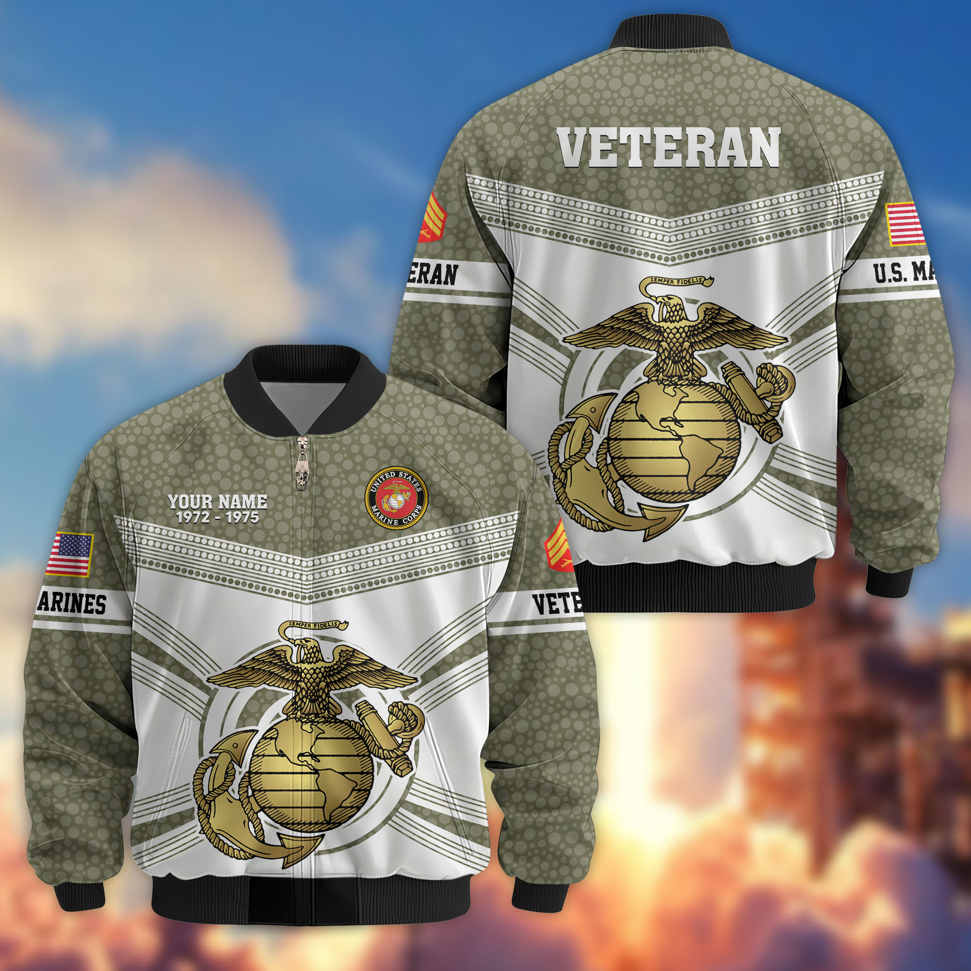 Custom Usmc Jacket Premium Custom USMC Veteran Bomber Jacket VPVC809711, Gifts For US ...