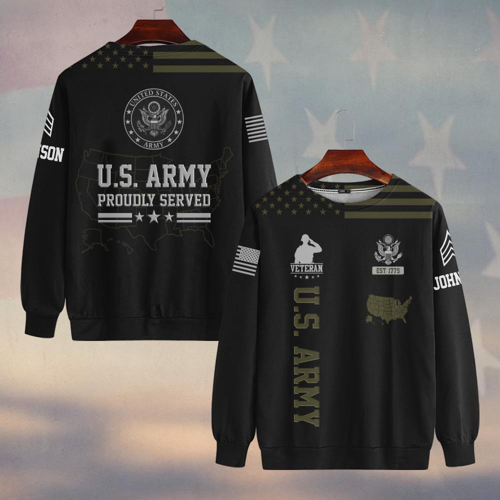 Premium Custom US Army Sweatshirt VPVC750003, Gifts For US Army Veteran ...