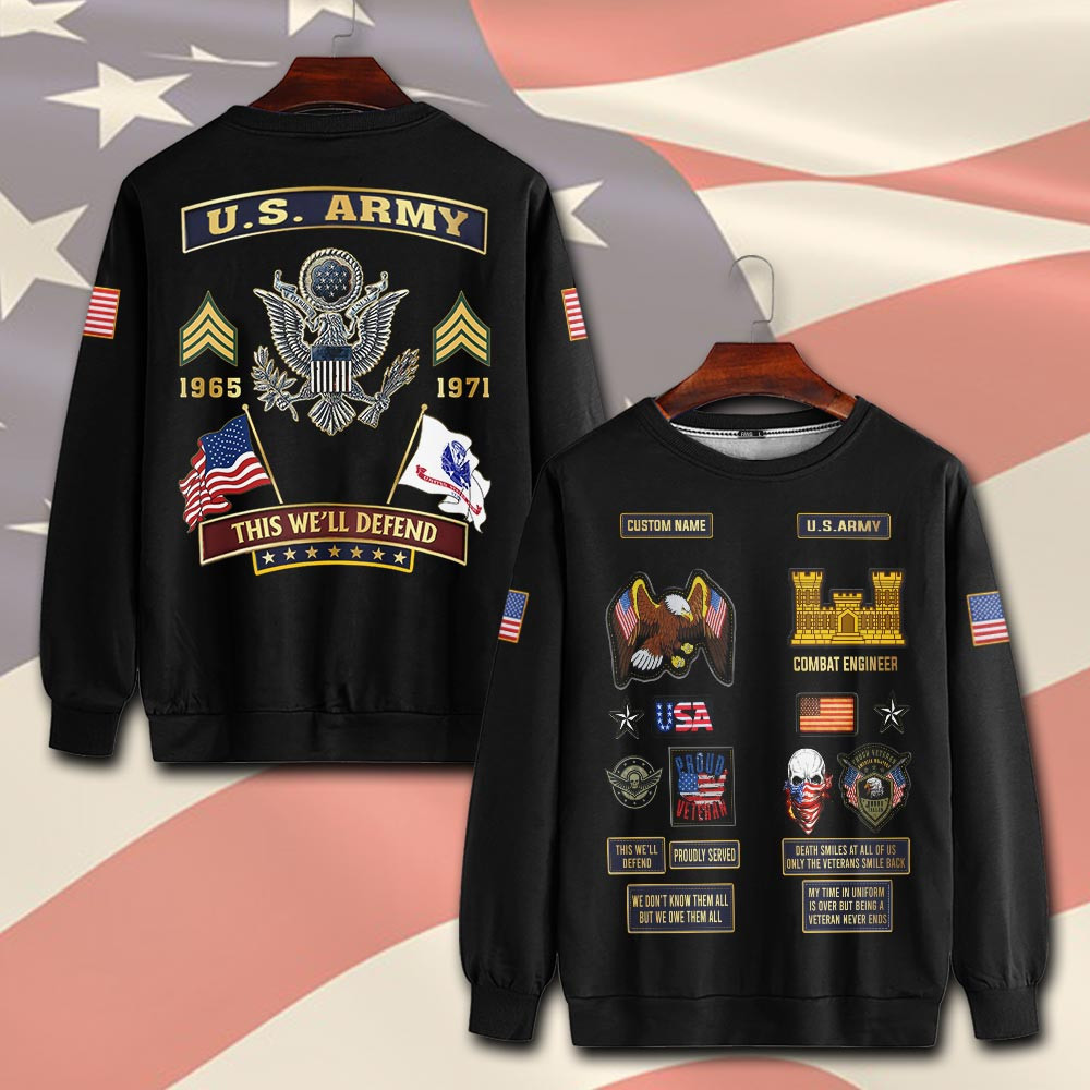 Premium Custom US Army Sweatshirt VPVC750515, Gifts For US Army Veteran ...
