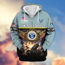 Premium US Veteran Zip Up Hoodie BTTN151021, Gifts For US Veterans, Gifts For Veterans Day.