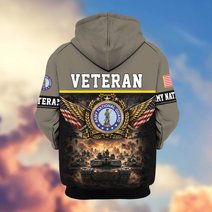 Premium US Veteran Zip Up Hoodie BTTN151021, Gifts For US Veterans, Gifts For Veterans Day.