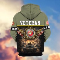 Premium US Veteran Zip Up Hoodie BTTN151021, Gifts For US Veterans, Gifts For Veterans Day.