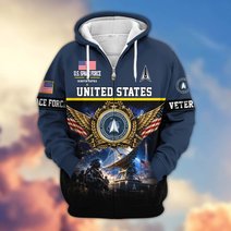 Premium US Veteran Zip Up Hoodie BTTN151021, Gifts For US Veterans, Gifts For Veterans Day.