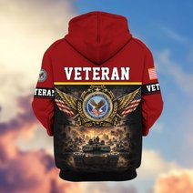 Premium US Veteran Zip Up Hoodie BTTN151021, Gifts For US Veterans, Gifts For Veterans Day.