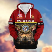 Premium US Veteran Zip Up Hoodie BTTN151021, Gifts For US Veterans, Gifts For Veterans Day.