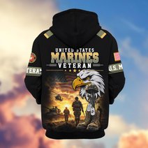 Premium US Veteran Zip Up Hoodie BTTN191022, Gifts For US Veterans, Gifts For Veterans Day.