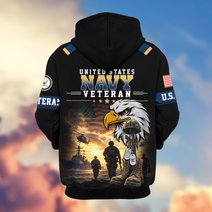 Premium US Veteran Zip Up Hoodie BTTN191022, Gifts For US Veterans, Gifts For Veterans Day.