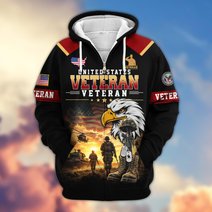 Premium US Veteran Zip Up Hoodie BTTN191022, Gifts For US Veterans, Gifts For Veterans Day.