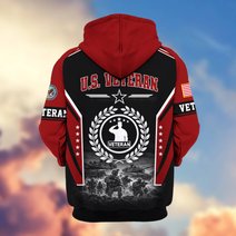 Premium US Veteran Zip Up Hoodie BTTN201021, Gifts For US Veterans, Gifts For Veterans Day.