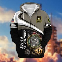 Premium US Veteran Zip Up Hoodie CPHN161011, Gifts For US Veterans, Gifts For Veterans Day.