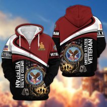 Premium US Veteran Zip Up Hoodie CPHN161011, Gifts For US Veterans, Gifts For Veterans Day.