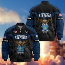 Premium US Veteran Bomber Jacket DPVC211001, Waterproof Windbreaker Coat, US Veteran Gift, Veterans Day Gift.