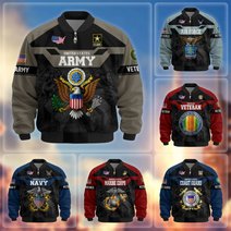 Premium US Veteran Bomber Jacket DPVC211001, Waterproof Windbreaker Coat, US Veteran Gift, Veterans Day Gift.