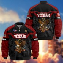 Premium US Veteran Bomber Jacket DPVC211001, Waterproof Windbreaker Coat, US Veteran Gift, Veterans Day Gift.