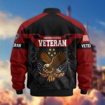 Premium US Veteran Bomber Jacket DPVC211001, Waterproof Windbreaker Coat, US Veteran Gift, Veterans Day Gift.