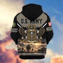 Premium US Veteran Zip Up Hoodie BTTN221023, Gifts For US Veterans, Gifts For Veterans Day.