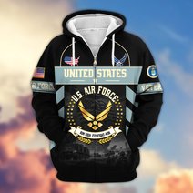 Premium US Veteran Zip Up Hoodie BTTN221021, Gifts For US Veterans, Gifts For Veterans Day.