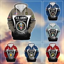 Premium US Veteran Zip Up Hoodie BTTN271022, Gifts For US Veterans, Gifts For Veterans Day.