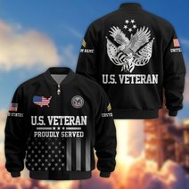 Premium Custom US Veteran Bomber Jacket DPVC281001, Waterproof Windbreaker Coat, US Veteran Gift, Veterans Day Gift.