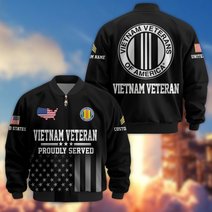 Premium Custom US Veteran Bomber Jacket DPVC281001, Waterproof Windbreaker Coat, US Veteran Gift, Veterans Day Gift.