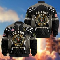 Premium US Veteran Bomber Jacket BTTN281021, Waterproof Windbreaker Coat, US Veteran Gift, Veterans Day Gift.