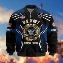 Premium US Veteran Bomber Jacket BTTN281021, Waterproof Windbreaker Coat, US Veteran Gift, Veterans Day Gift.