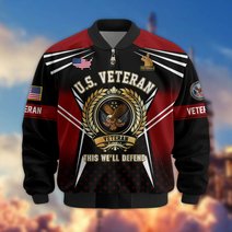 Premium US Veteran Bomber Jacket BTTN281021, Waterproof Windbreaker Coat, US Veteran Gift, Veterans Day Gift.