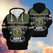 Premium US Veteran Zip Up Hoodie BTTN291021, Gifts For US Veterans, Gifts For Veterans Day.