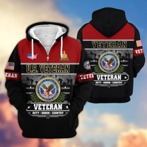 Premium US Veteran Zip Up Hoodie BTTN291021, Gifts For US Veterans, Gifts For Veterans Day.