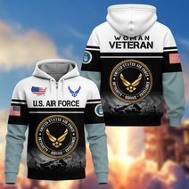 Premium US Woman Veteran Zip Up Hoodie DPVC301001, Gifts For US Woman Veterans, Gifts For Veterans Day.