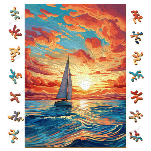 Majestic Horizons - Wooden Jigsaw Puzzle: A3 Size (4mm Thickness) - Challenging, High Quality with Gemturt's Unique Line-Cut