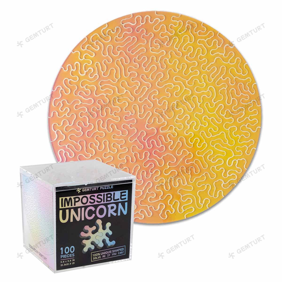 Impossible Unicorn - Round Unique Jigsaw Puzzle - Color Changing Iride