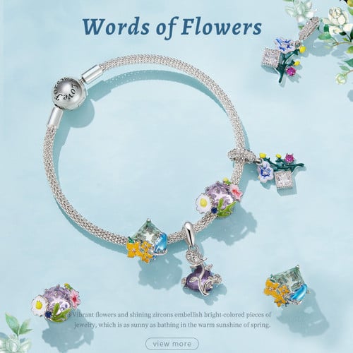 Words of Flowers Series Charm
