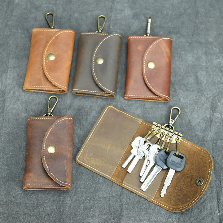 Vintage Leather Slim Key Wallet