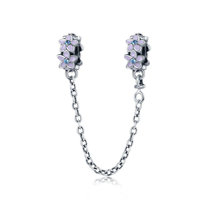 Violet Flowers Safety Chain