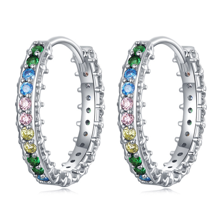 Patterned Colorful Zircon Earrings