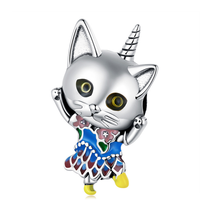 Grotesque Cat Hanging Bead Charm